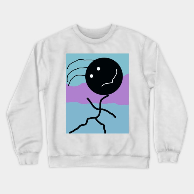 Dancing Kid Stick Figure Crewneck Sweatshirt by Eigo Wild